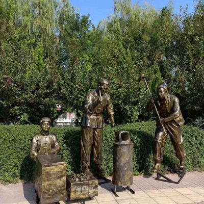 民俗文化打铁匠铜雕