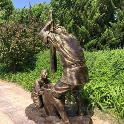 民俗文化打糍粑铜雕