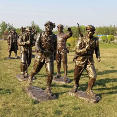 红军景观人物铜雕