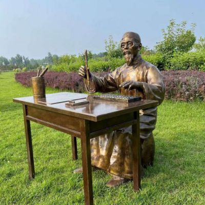 古代人物教学铜雕