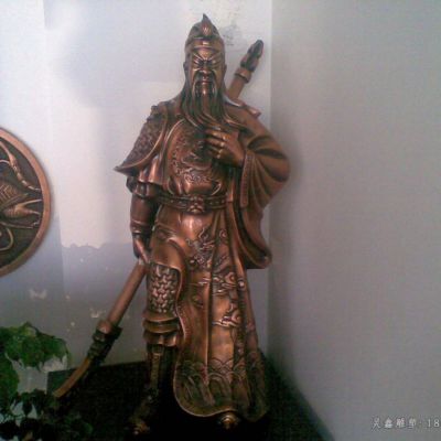 拿刀关公人物铜雕