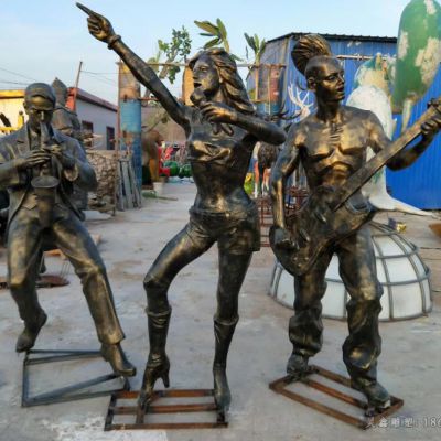 玩乐器西方人物铜雕
