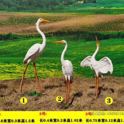 不锈钢白鹭动物雕塑