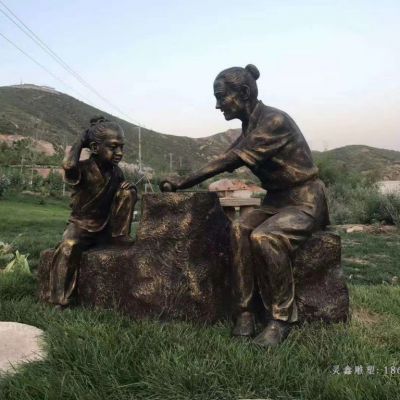 成语典故铁杵磨成针铜雕