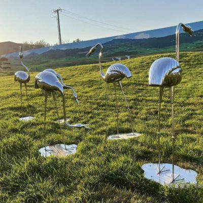 不锈钢火烈鸟镜面雕塑