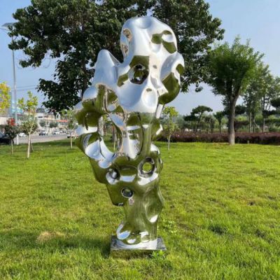 镜面不锈钢太湖石雕塑