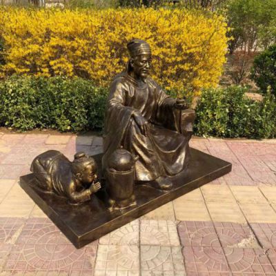 茶文化品茶人物公园铜雕