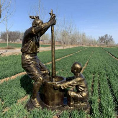 民俗文化打糍粑铜雕